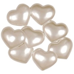 Decorative Buttons - White Hearts